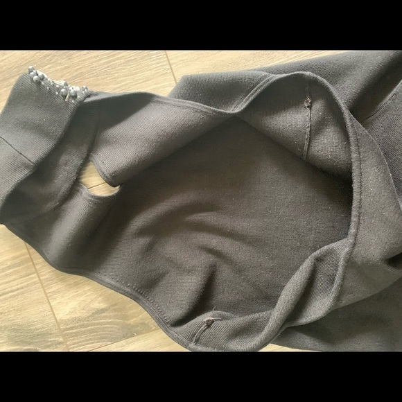 Reba silk blend beaded collar black semi formal halter top dark romantic Medium - Picture 8 of 10